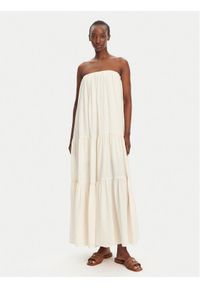 Eleh Sukienka letnia ESS250065 Beżowy Regular Fit. Kolor: beżowy. Materiał: bawełna. Sezon: lato #1