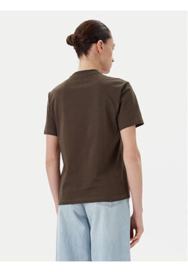 AMI PARIS T-Shirt UTS035.724 Brązowy Regular Fit. Kolor: brązowy. Materiał: bawełna