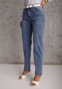 Renee - Jasnoniebieskie Jeansy z Bawełną o Fasonie Mom Fit Qastorea. Kolor: niebieski. Styl: street, klasyczny, elegancki #7