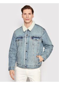 Levi's® Kurtka jeansowa Type 3 Sherpa 16365-0070 Niebieski Regular Fit. Kolor: niebieski. Materiał: bawełna, jeans
