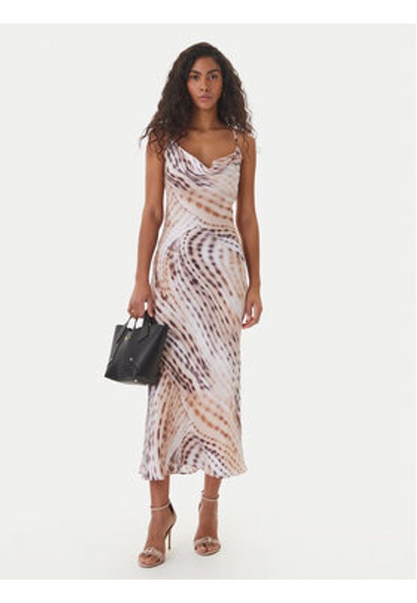 Guess Sukienka koktajlowa W6GK94 W2266 Beżowy Regular Fit. Kolor: beżowy. Materiał: wiskoza. Styl: wizytowy