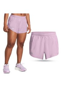 Under Armour - Spodenki fitness damskie UNDER ARMOUR Fly-By 3" Shorts. Kolor: fioletowy. Długość: krótkie. Sport: fitness