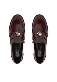Guess Loafersy FLPBVL ELE14 Bordowy. Kolor: czerwony. Materiał: skóra #2