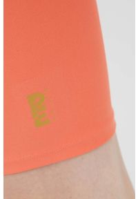 P.E Nation szorty treningowe Scoreline damskie kolor pomarańczowy gładkie high waist. Stan: podwyższony. Kolor: pomarańczowy. Materiał: poliester, skóra, dzianina. Wzór: gładki #3