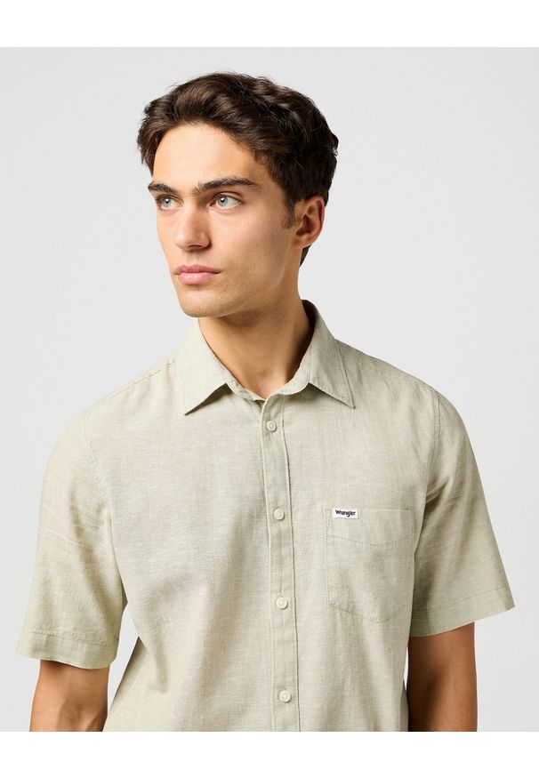 Wrangler - MESKA KOSZULA WRANGLER SS 1 PKT SHIRT TEA 112362730