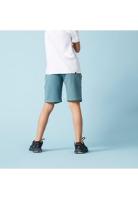 DOMYOS - Spodenki dziecięce Domyos. Okazja: na uczelnię, na co dzień. Kolor: zielony. Materiał: bawełna, elastan, poliester, materiał. Styl: sportowy, casual. Sport: joga i pilates