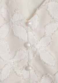 Born2be - Jasnobeżowa Rozkloszowana Sukienka z Wiskozy z Bufiastymi Rękawami Devisana. Kolor: beżowy. Materiał: wiskoza. Styl: klasyczny, elegancki #3