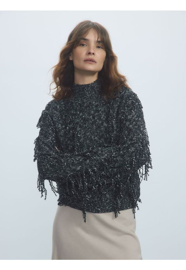 Reserved - Sweter z wełną - wielobarwny. Materiał: wełna