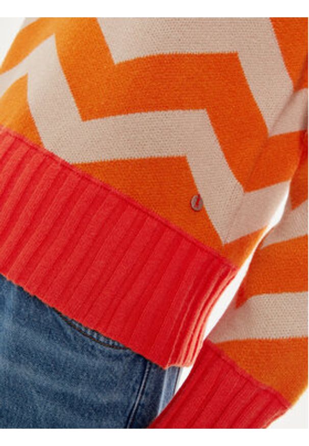 Frieda & Freddies Sweter 3307 Pomarańczowy Regular Fit. Kolor: pomarańczowy. Materiał: wiskoza