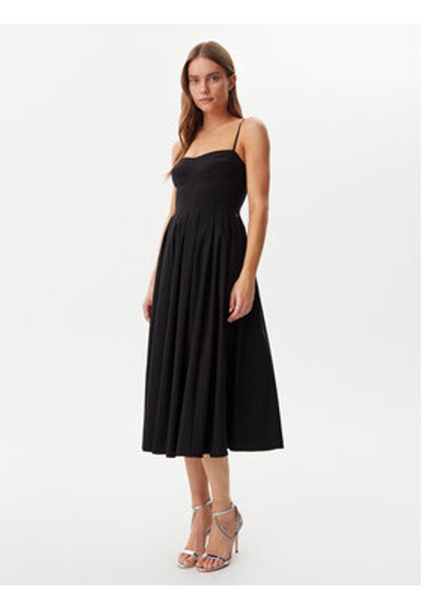 Guess Sukienka koktajlowa W5GK61 WGMR2 Czarny Regular Fit. Kolor: czarny. Materiał: wiskoza. Styl: wizytowy