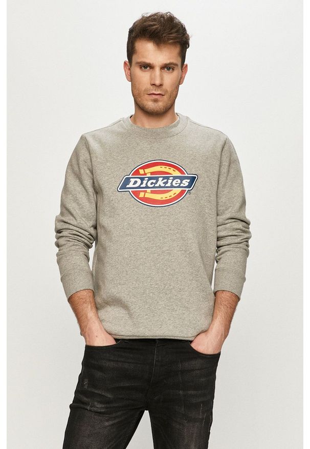 Dickies Bluza męska kolor szary gładka. Okazja: na co dzień. Kolor: szary. Wzór: gładki. Styl: casual