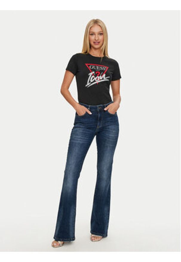 Guess T-Shirt Icon W4YI32 I3Z14 Czarny Regular Fit. Kolor: czarny. Materiał: bawełna