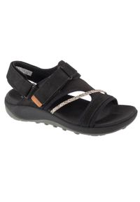 Merrell - Sandały damskie, Terran 4 Backstrap W Sandal. Kolor: czarny. Materiał: guma, skóra, syntetyk, materiał, tkanina