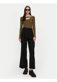 Brave Soul Bluzka LLT-248NALA Khaki Slim Fit. Kolor: brązowy. Materiał: bawełna