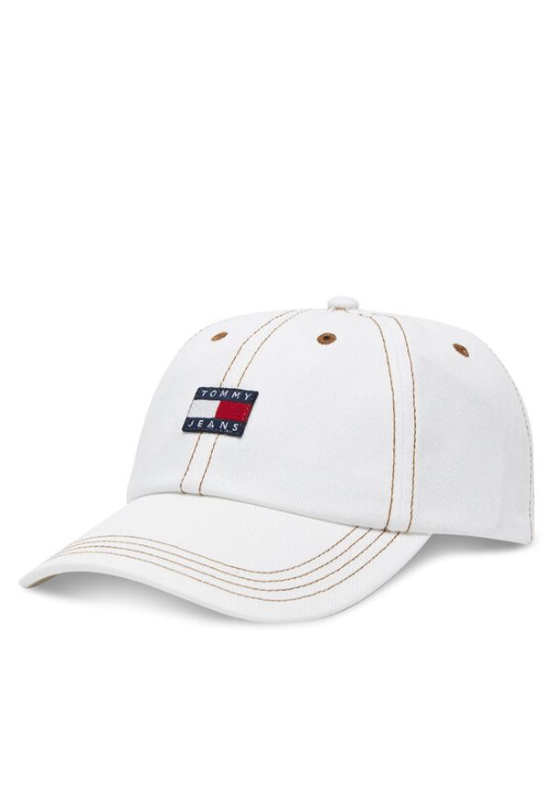Tommy Jeans Czapka z daszkiem Heritage AW0AW17572 Écru. Kolor: kremowy. Materiał: bawełna