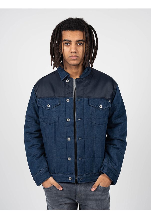 Pepe Jeans Kurtka "Barnet" | PM402629 | Barnet | Mężczyzna | Granatowy. Okazja: na co dzień. Kolor: niebieski. Materiał: nylon. Wzór: aplikacja. Styl: casual