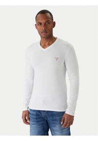Guess Longsleeve M2YI08 J1314 Biały Slim Fit. Kolor: biały. Materiał: bawełna. Długość rękawa: długi rękaw #1
