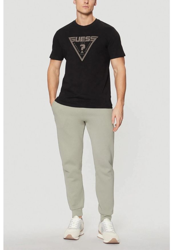 Guess - GUESS Zielone męskie spodnie Aldwin, Rozmiar L. Kolor: zielony