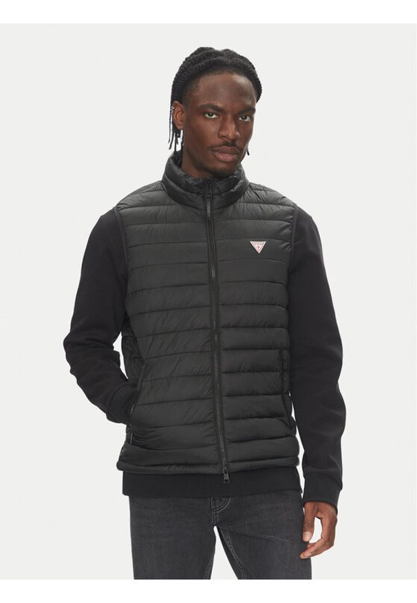 Guess Jeans Bezrękawnik M5RN55 WHAB2 Czarny Regular Fit. Kolor: czarny. Materiał: syntetyk. Długość rękawa: bez rękawów