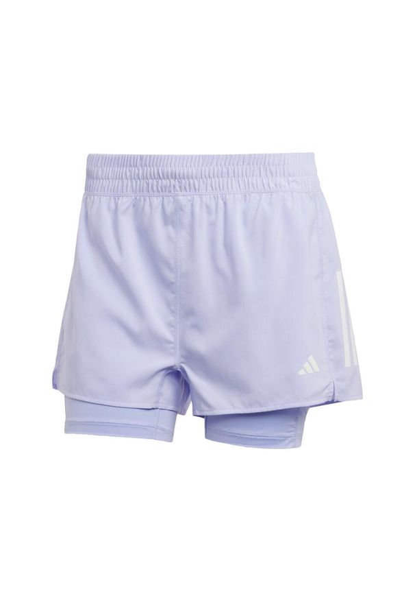 Adidas - Szorty Own the Run Climacool 2-in-1. Kolor: fioletowy. Technologia: ClimaCool (Adidas). Sport: bieganie