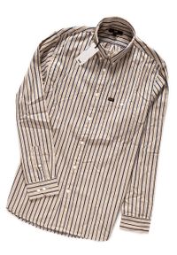 Lee - LEE RIVITED SHIRT DUST BEIGE L66IUELP 112116470. Wzór: paski #4