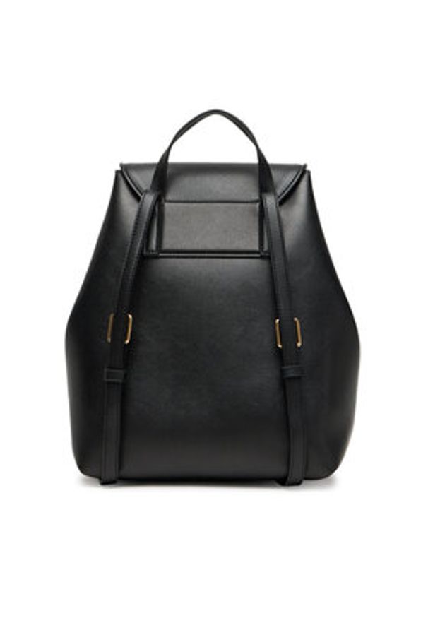 Calvin Klein Plecak Foil Logo Flap Backpack LV04F3297G Czarny. Kolor: czarny. Materiał: skóra
