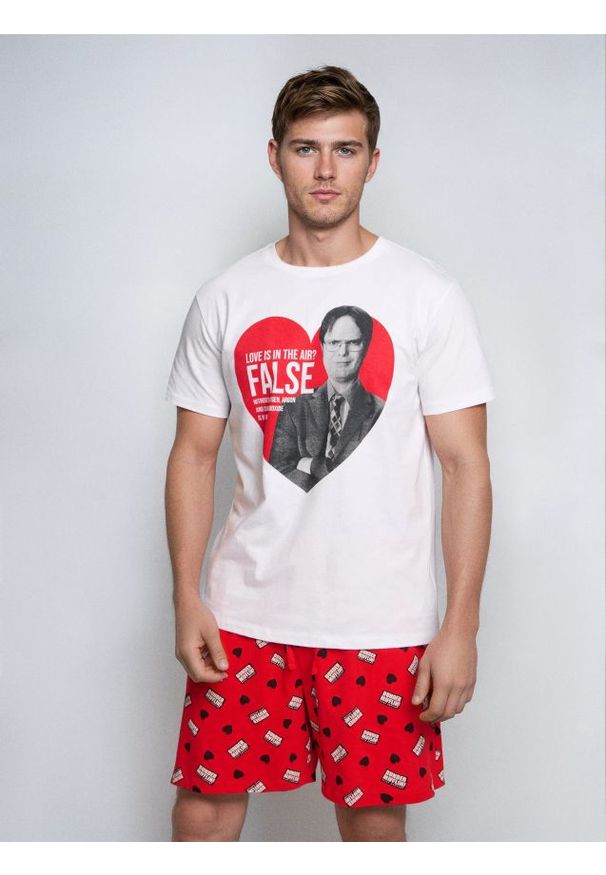 Sinsay - Bawełniana piżama dwuczęściowa z nadrukiem The Office - wielobarwny. Materiał: bawełna. Wzór: nadruk