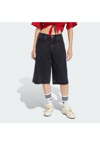Adidas - adidas Szorty jeansowe Firebird Jorts KD2916 Czarny Oversize. Kolor: czarny. Materiał: bawełna #1