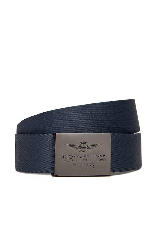 Aeronautica Militare Pasek Męski 251CI299CT3209 Granatowy. Kolor: niebieski. Materiał: materiał