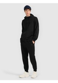 4f - 4F Bluza dresowa rozpinana z kapturem męska - czarna M. Okazja: na co dzień. Typ kołnierza: kaptur. Kolor: czarny. Materiał: dresówka. Styl: casual. Sport: fitness #2