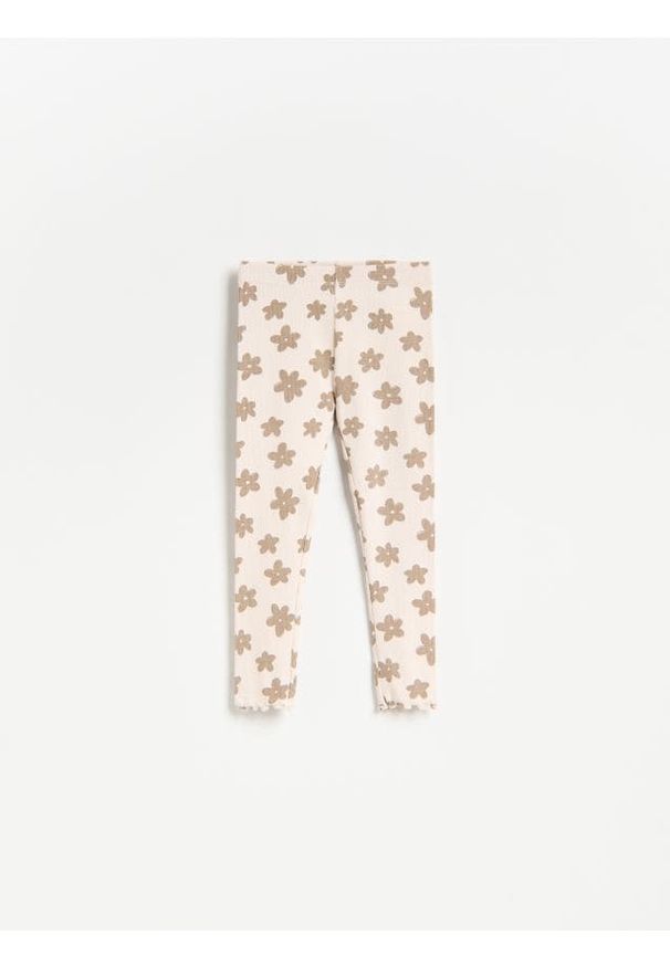 Reserved - Prążkowane legginsy - wielobarwny. Materiał: prążkowany