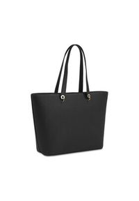 TOMMY HILFIGER - Tommy Hilfiger Torebka Th Emblem Tote AW0AW15178 Czarny. Kolor: czarny. Materiał: skórzane
