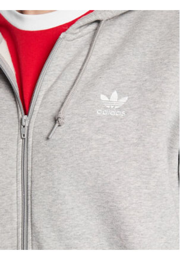 Adidas - adidas Bluza 3-Stripes ED5969 Szary Regular Fit. Kolor: szary. Materiał: bawełna