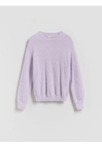 Reserved - Puszysty sweter - fioletowy. Kolekcja: plus size. Kolor: fioletowy. Materiał: dzianina