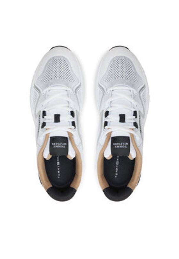 TOMMY HILFIGER - Tommy Hilfiger Sneakersy M Runner Tech Knit FM0FM05109 Biały. Kolor: biały. Materiał: materiał