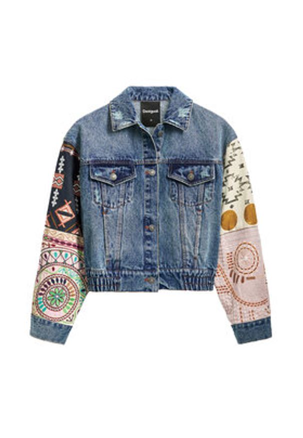 Desigual Kurtka jeansowa Cassid 25SWED59 Niebieski Regular Fit. Kolor: niebieski. Materiał: bawełna