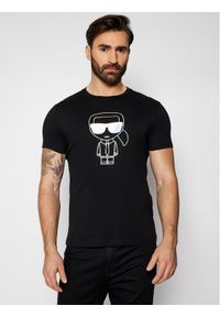 Karl Lagerfeld - T-Shirt KARL LAGERFELD. Typ kołnierza: dekolt w karo. Kolor: czarny #1