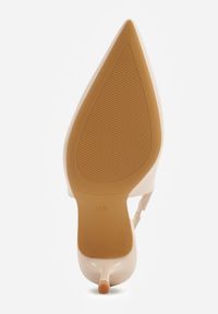 Born2be - Beżowe Szpilki VICES z Odkrytą Piętą i Wycięciem w Kształcie Litery V Natinawe. Okazja: na ślub cywilny, na wesele. Zapięcie: bez zapięcia. Kolor: beżowy. Materiał: jeans. Obcas: na szpilce. Styl: elegancki, wizytowy #9