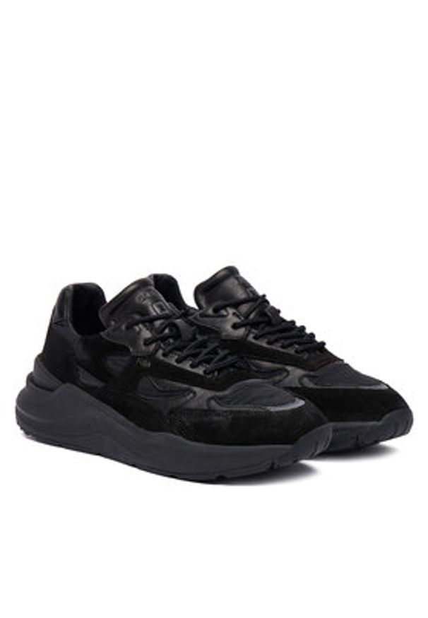 D.A.T.E. Sneakersy Fuga Shiny W431-FG-SH Czarny. Kolor: czarny. Materiał: skóra