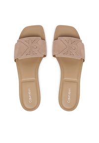 Calvin Klein Klapki Square Flat Sndl Embl Suede HW0HW03055 Beżowy. Kolor: beżowy. Materiał: skóra, zamsz #5