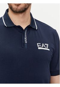 EA7 Emporio Armani Polo 3DPF17 PJ03Z 1554 Granatowy Regular Fit. Typ kołnierza: polo. Kolor: niebieski. Materiał: bawełna