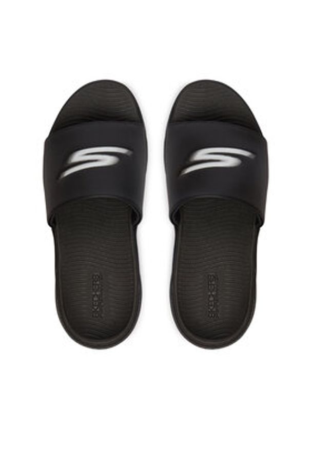 skechers - Skechers Klapki 229269/BLK Czarny. Kolor: czarny. Materiał: skóra