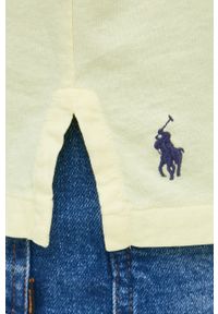 Polo Ralph Lauren polo z domieszką lnu kolor żółty gładki. Typ kołnierza: polo. Kolor: żółty. Materiał: len. Wzór: gładki #5