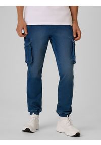 4f - 4F Spodnie casual cargo męskie - denim M. Okazja: na co dzień. Materiał: denim. Styl: casual #2