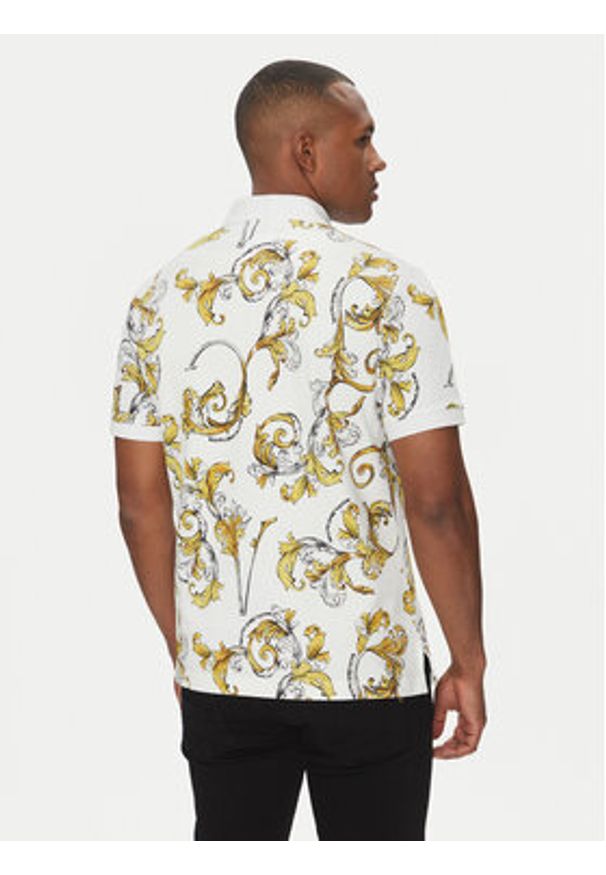 Versace Jeans Couture Polo 78GAG6S0 Biały Regular Fit. Typ kołnierza: polo. Kolor: biały. Materiał: bawełna