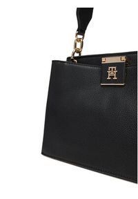 TOMMY HILFIGER - Tommy Hilfiger Torebka Th Her Med Satchel AW0AW17722 Czarny. Kolor: czarny. Materiał: skórzane #4