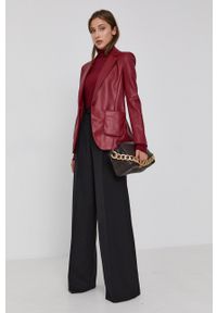 Red Valentino Spodnie damskie kolor czarny szerokie high waist. Stan: podwyższony. Kolor: czarny. Materiał: tkanina #3