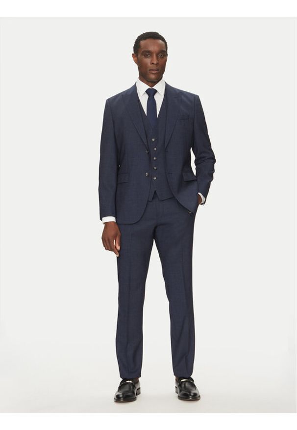 BOSS Garnitur Jeckson 50540768 Granatowy Regular Fit. Kolor: niebieski. Materiał: wełna