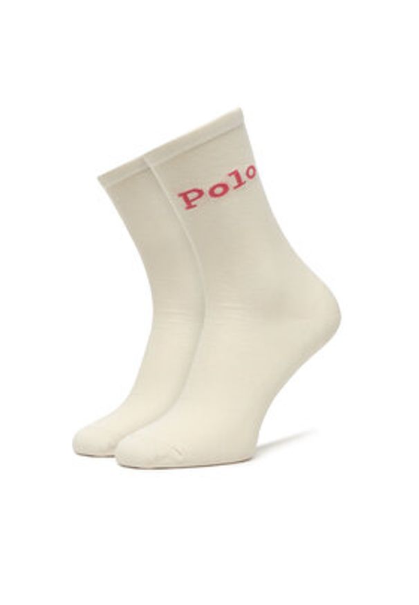 Polo Ralph Lauren Skarpety długie 455P10258001 Écru. Kolor: kremowy. Materiał: bawełna
