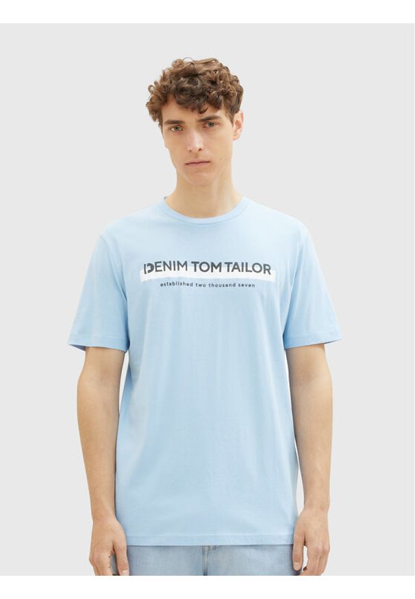 Tom Tailor Denim T-Shirt 1037653 Niebieski Basic Fit. Kolor: niebieski. Materiał: bawełna, denim